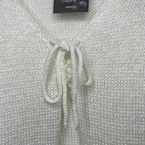 John P. Greece open front cardigan sweater white NWT size L - Picture 4 of 7